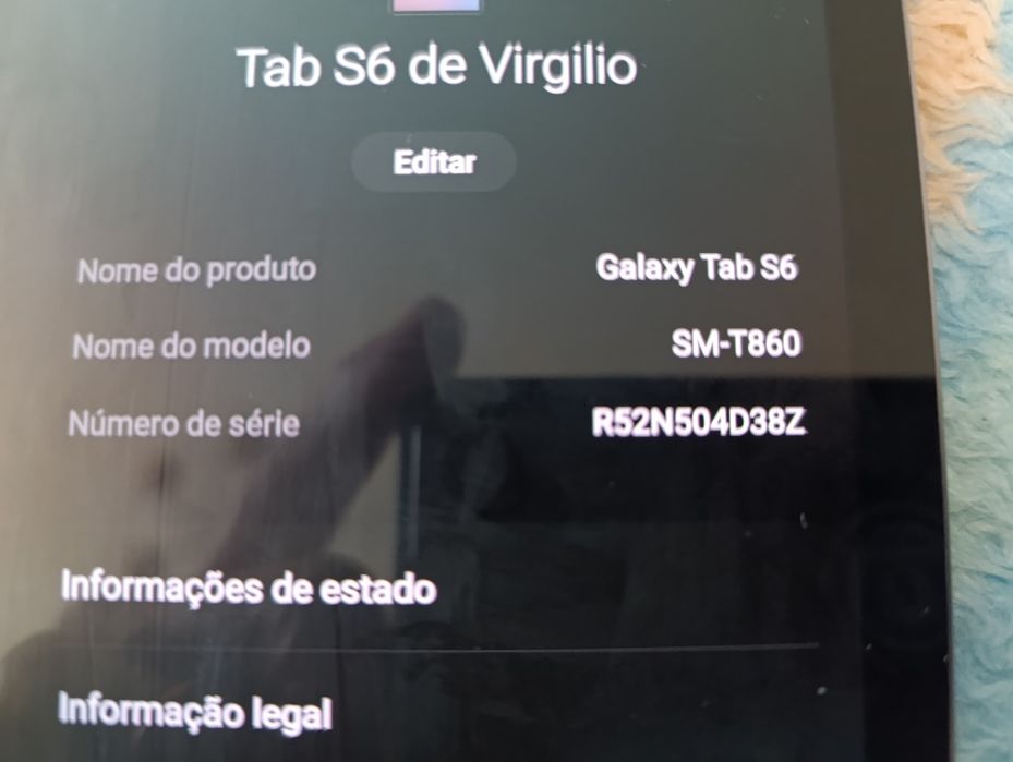 Galaxy tab s6 sm/ T 860.