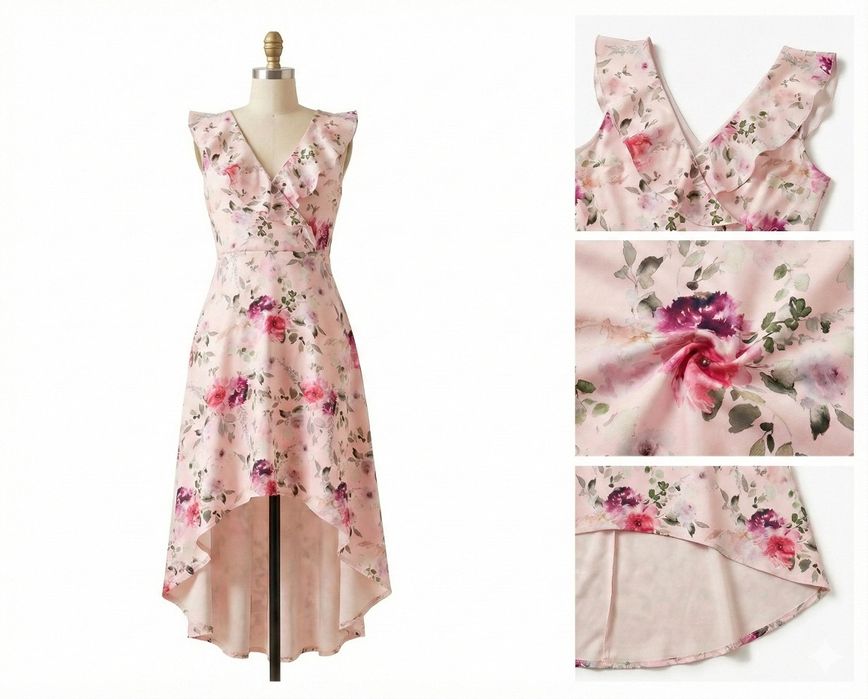 Фірмова неймовірна сукня з подовженим подолом Quiz