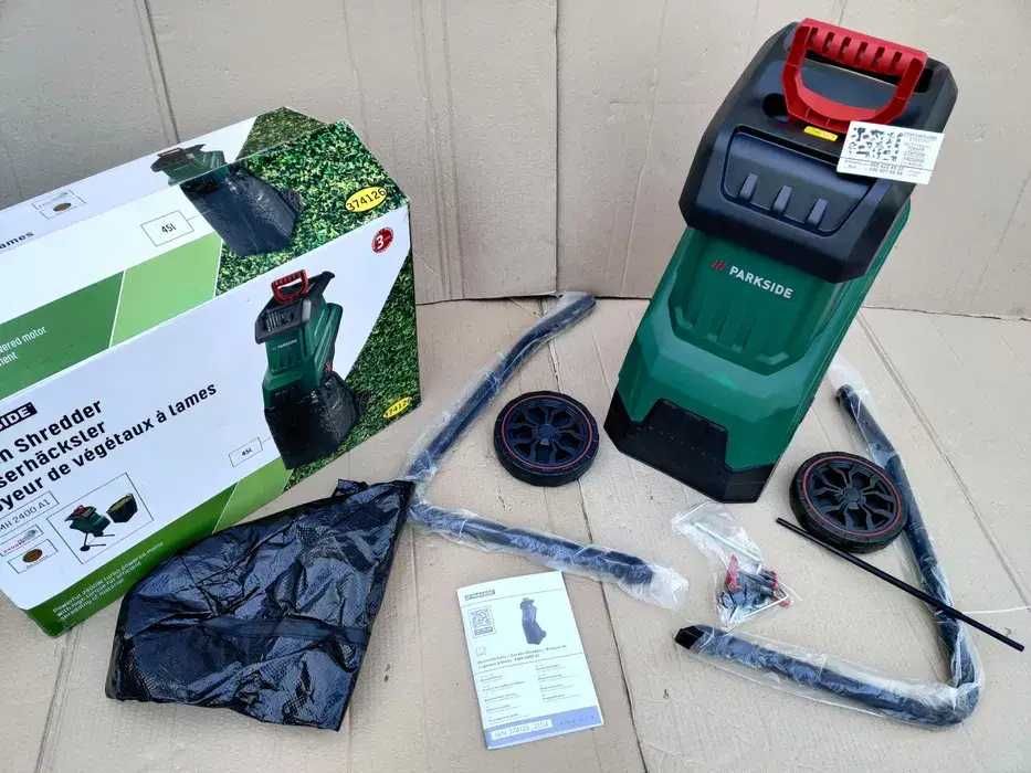 Подрібнювач гілок 2400Вт, 45л, Німеччина Шредер садовий подрібнювач