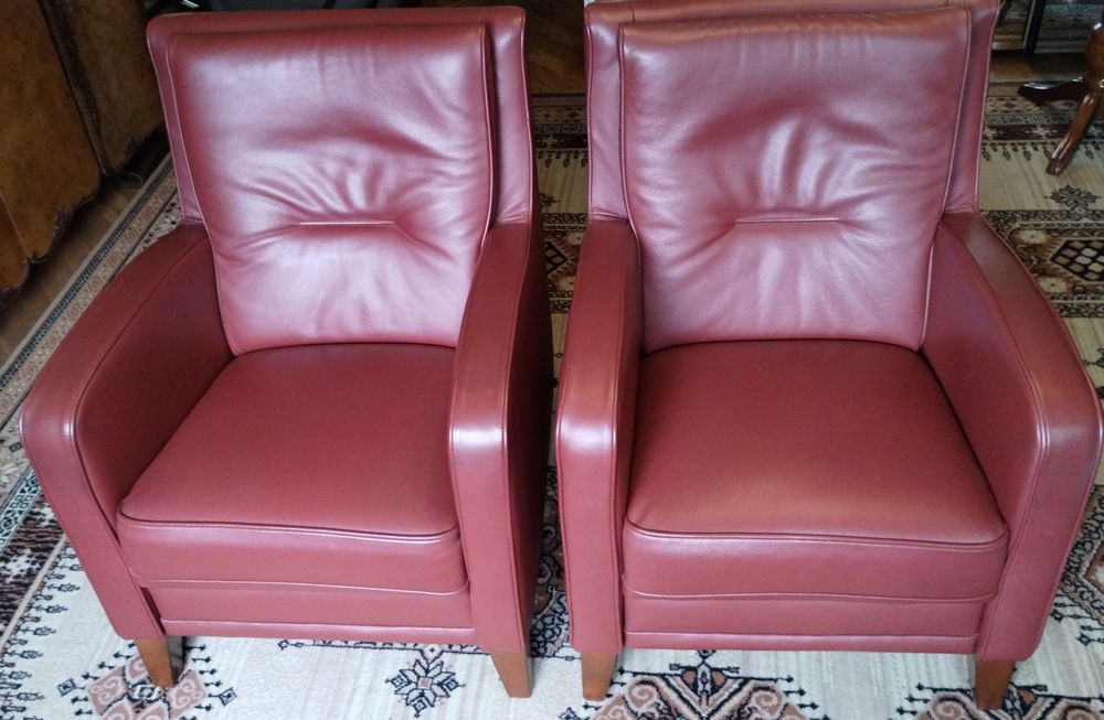 Sprzedam dwa fotele skórzane kolor bordo