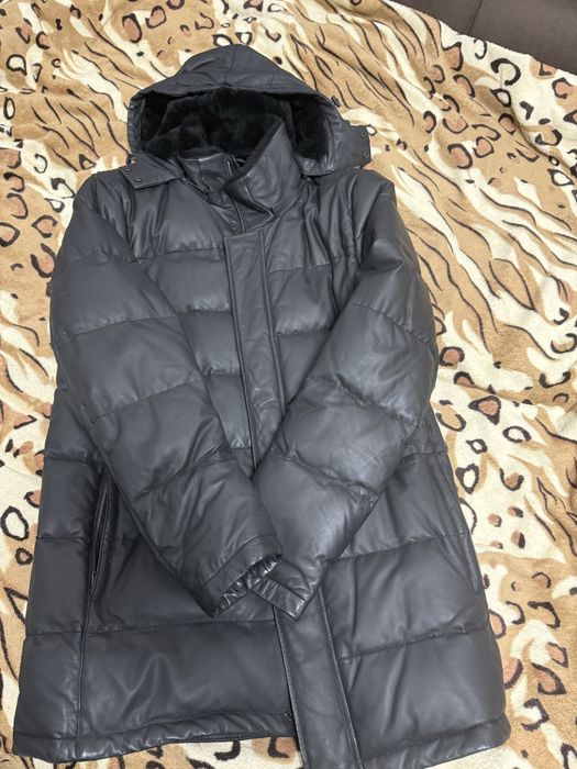 Пальто куртка пуховик Lacoste шкіряне