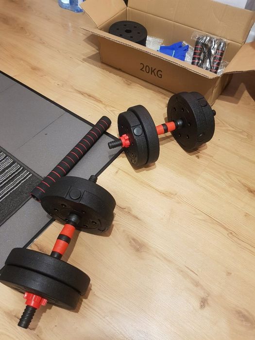Zestaw treningowy ciężarki  regulowane 2w1 do domu 20 kg