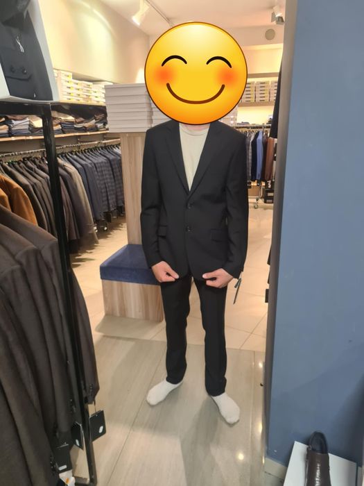 Czarny garnitur młodzieżowy SLIM 178cm