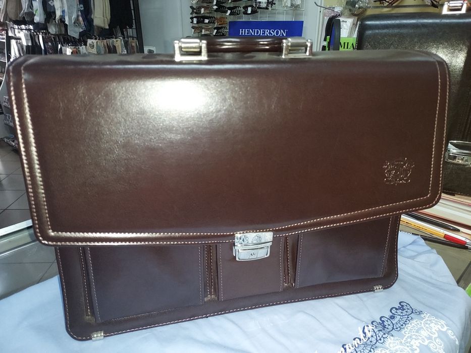 Teczka męska Skóra ekologiczna brązowa