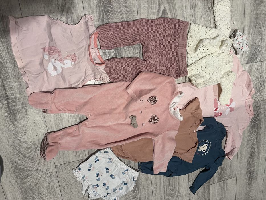 Ubrania 0-3m dla dziewczynki, stan bdb