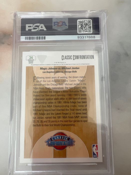 Jordan vs Magic 1991 upper deck PSA 6