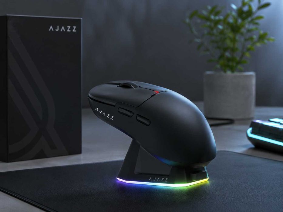 AJAZZ AJ159P игровая мышь PAW3395, беспроводная, 400 мАч, Dual Mode, с магнитной док-станцией