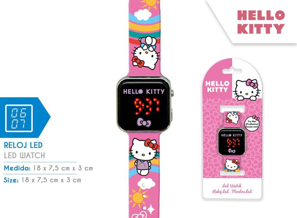 Zegarek Led Z Kalendarzem Hello Kitty Hk50201 Kids Euroswan Nowa Nieużywana