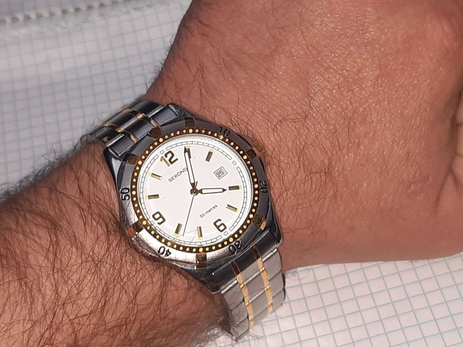 Вінтажний чоловічий годинник Seconda з коробкою та документом