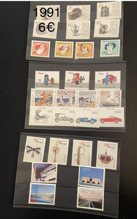Selos novos. Ano de 1991. Continente. Completo.