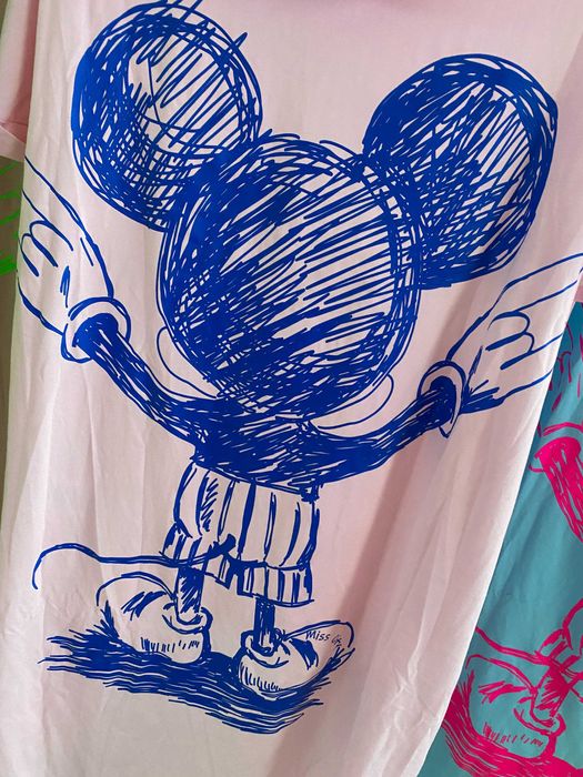 Miss City nowa bluza - tunika asymetryczna Myszka Miki puder