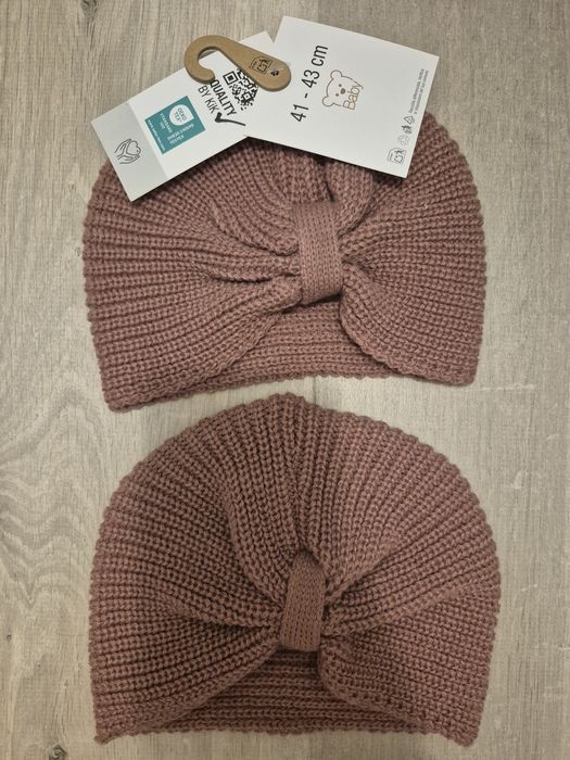 Czapka niemowlęca 2 sztuki rozm. 41-43
