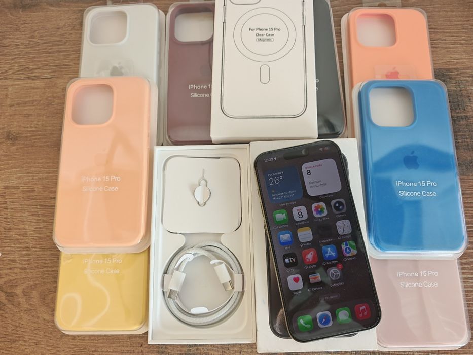 iPhone 15 Pro  6.1" 128GB Natural Titanium Bom estado Aceito Retomas