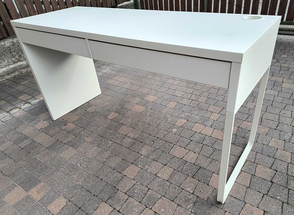 biurko MICKE - ikea białe 142x50x75 używane