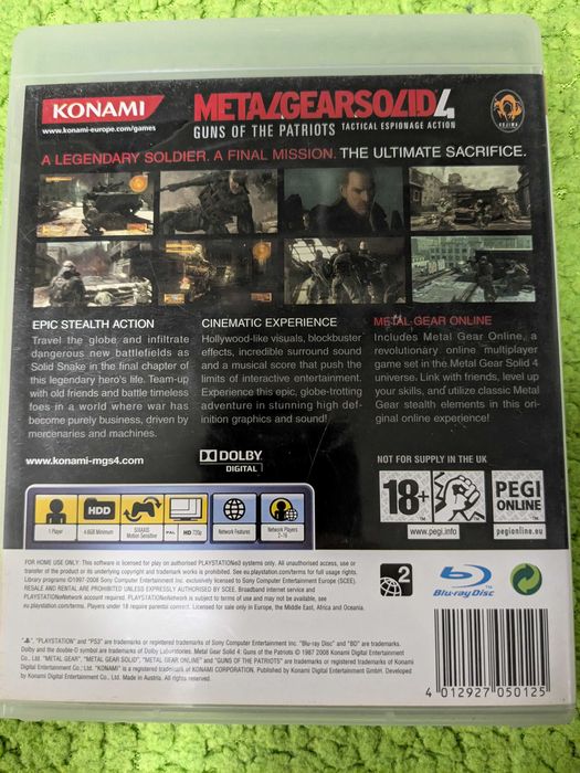 PS3 Metal Gear Solid 4