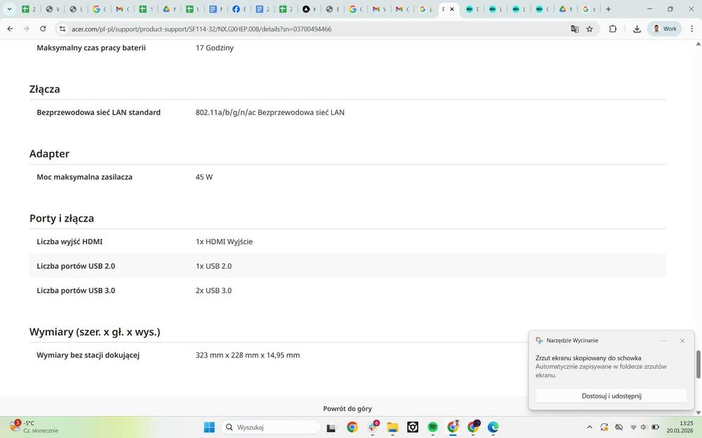 Laptop Acer Swift 1 Full HD Intel Celeron N4020 Bateria 10h 4GB ram