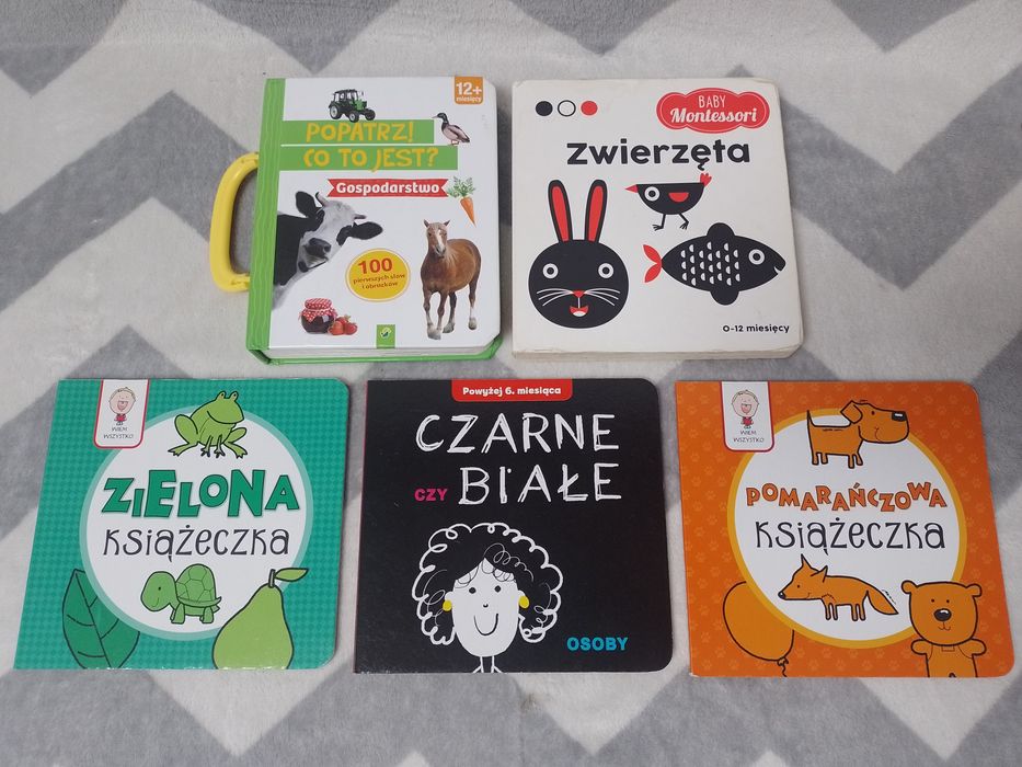 Bajeczki książeczki dla niemowlaka czarno-białe kolory gospodarstwo