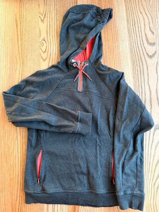 Bluza trekkingowa Quechua L szara polar kaptur zamki