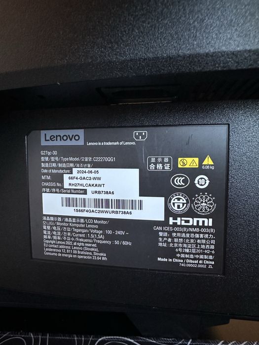 Монітор Lenovo G27 qc-30, монітор леново, в ідеальному стані