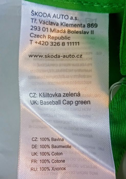 Nowa oryginalna czapka z daszkiem bejsbolówka Skoda