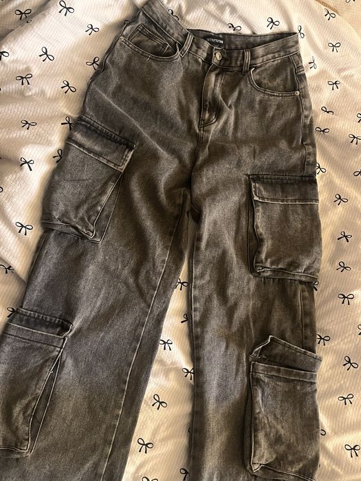 Джинси карго сірого кольору