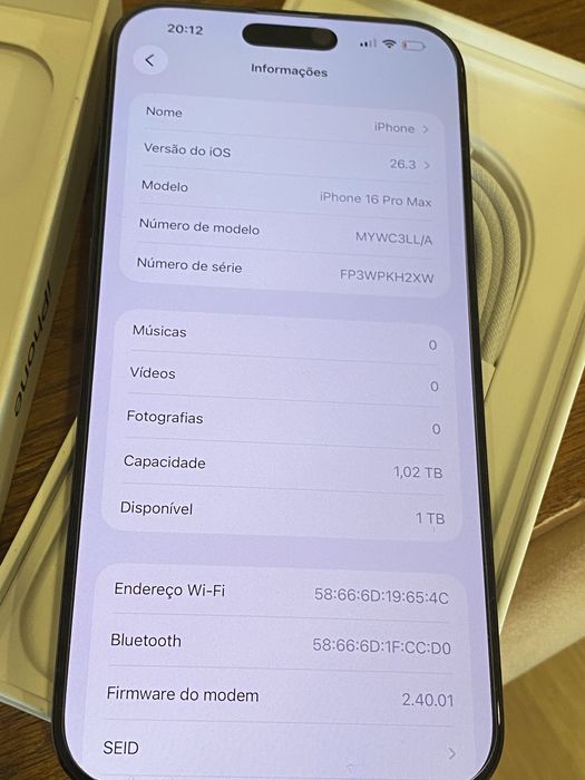 Iphone 16 Pro Max 1TB Preto como novo original com caixa
