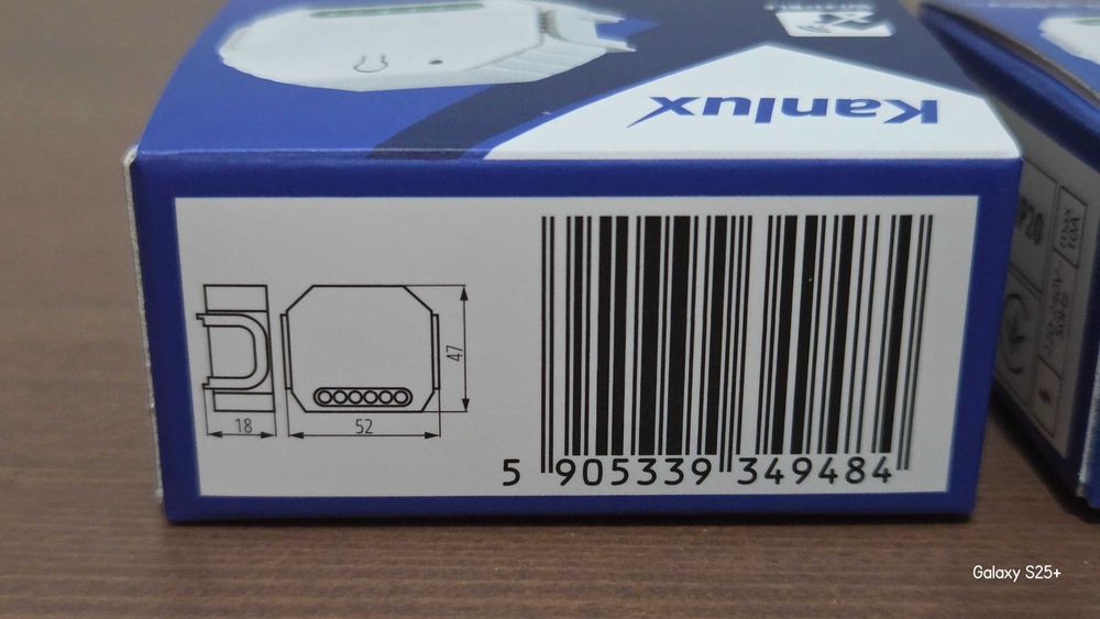 KANLUX 34948 SMART SWITCH ON/OFF Przekaźnik dopuszkowy BLE+WiFi 2szt.