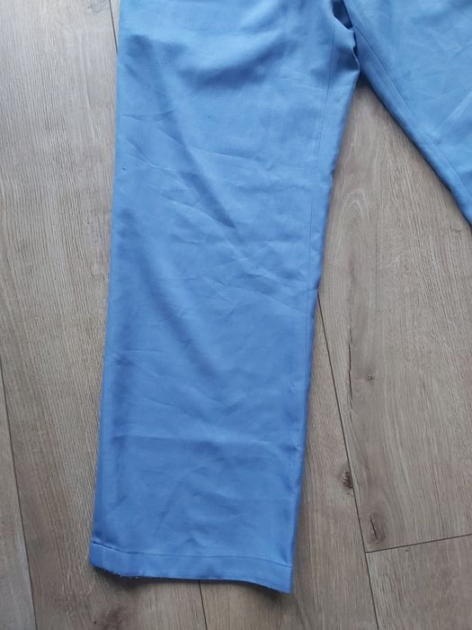 Szerokie materiałowe spodnie, niebieskie rozm M/L
