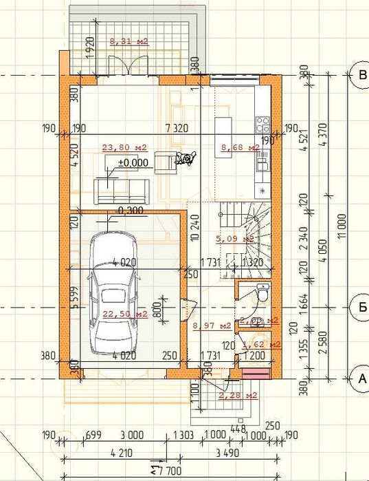 Таунхаус - 140м2, гараж, передній двір, комунікації