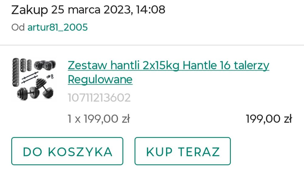 Hantle do ćwiczenia.