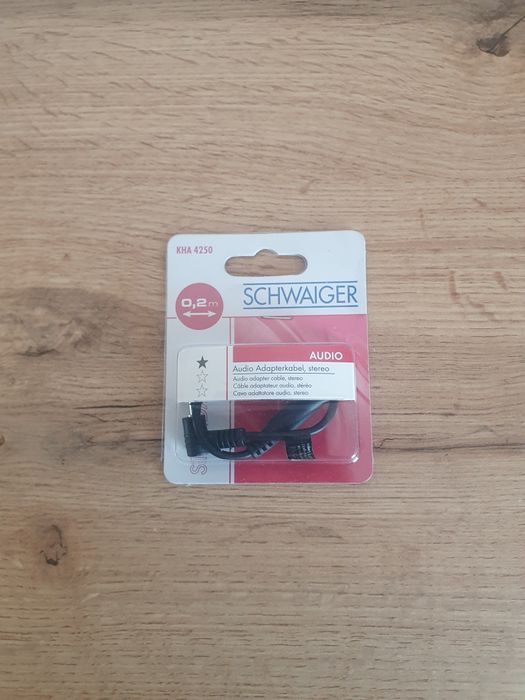 Kabel Audio Stereo adaptera wtyczki kątowej Schwaiger