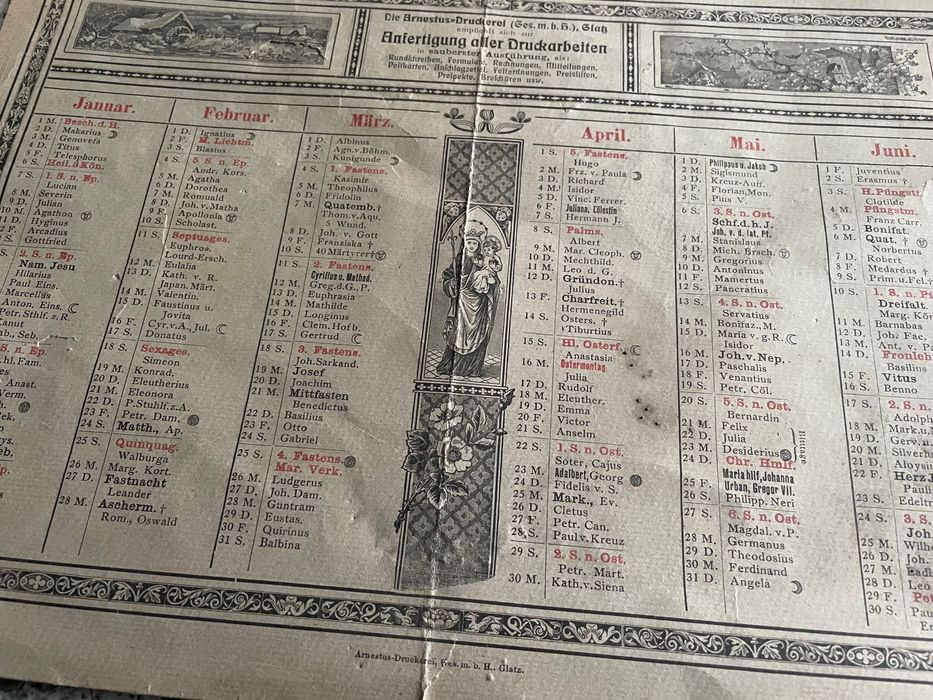 Stary kalendarz Glatz Kłodzko 1906 r.