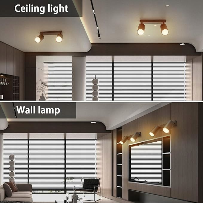 Aipsun czarna LED, lampa sufitowa z podwójnym płomieniem reflektor