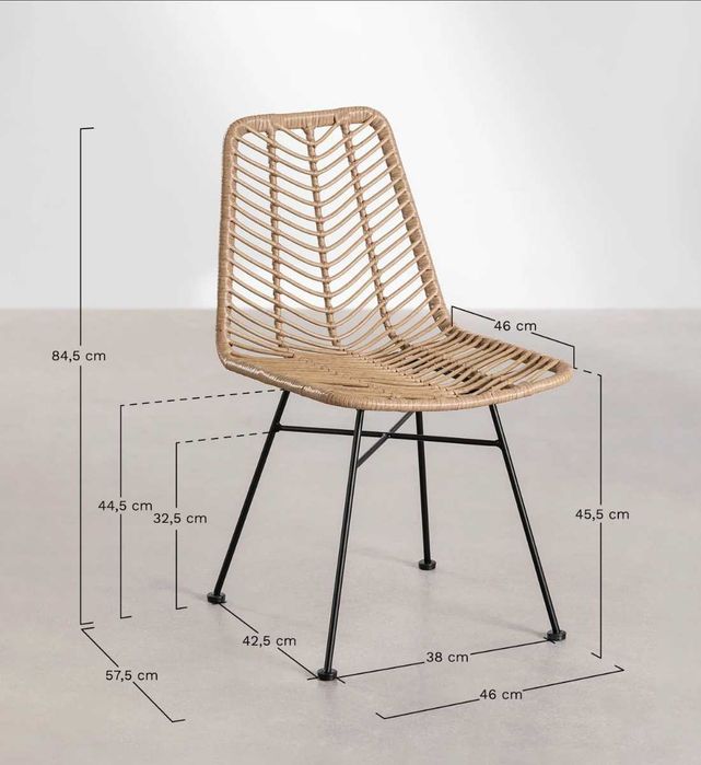 Cadeiras Sklum em rattan sintético. Cor Natural. Pack 2