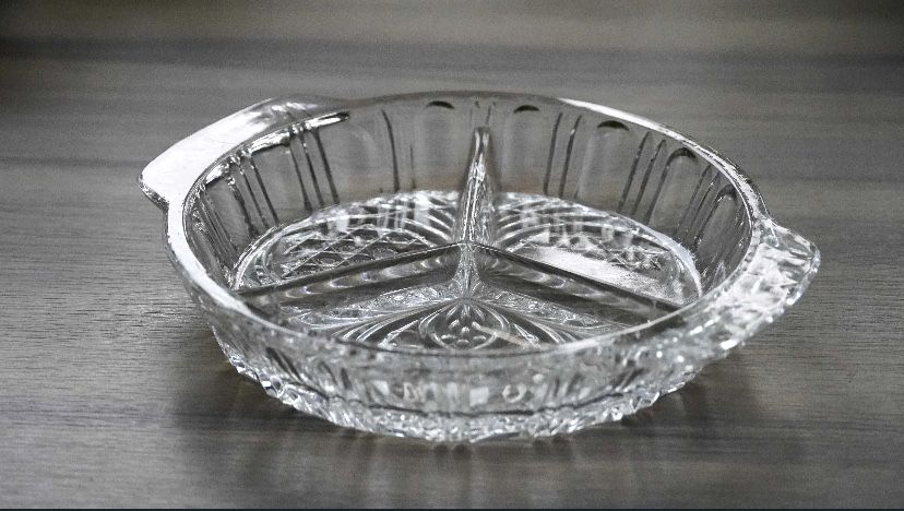Kryształowy półmisek talerz do serwowania PRL retro vintage