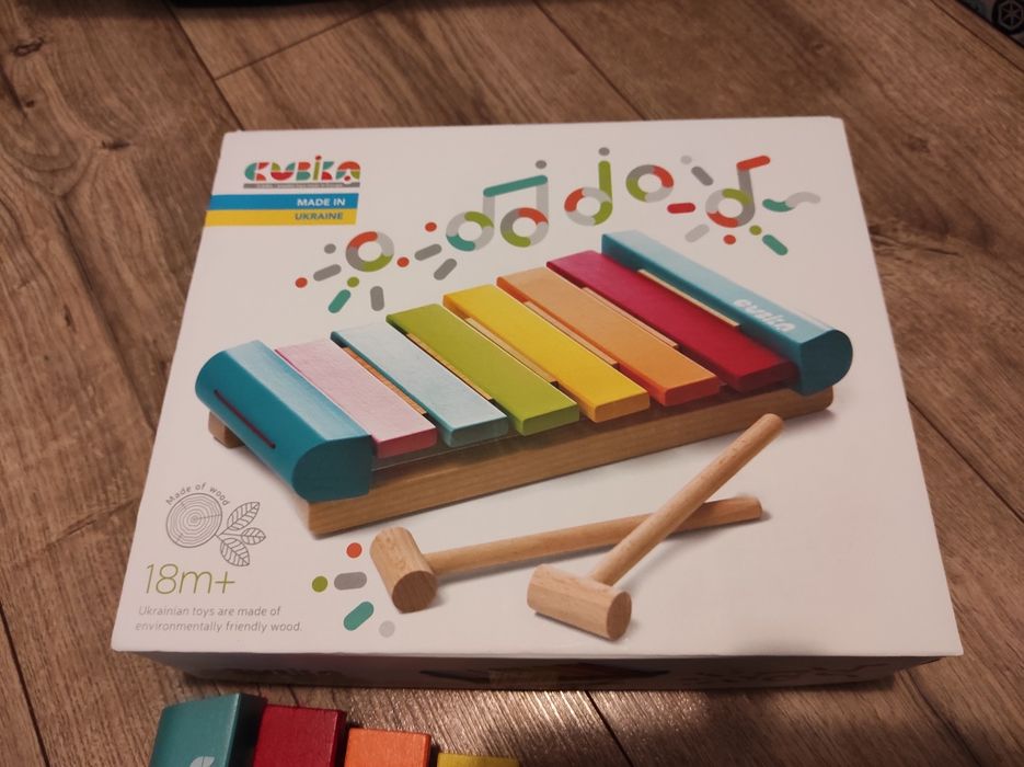 Nowe cymbałki Drewniane kolorowe  made in Ukraine Cubika