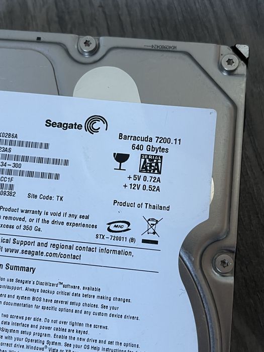 Вінчестер HDD Seagete 640 GB