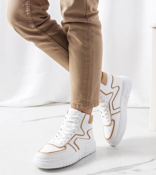 Białe sneakersy za kostkę Roseda