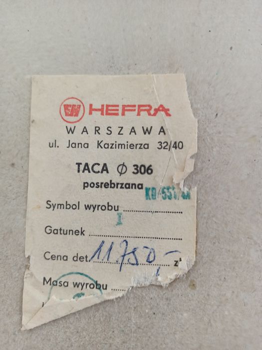 Hefra posrebrzana patera taca,duża
