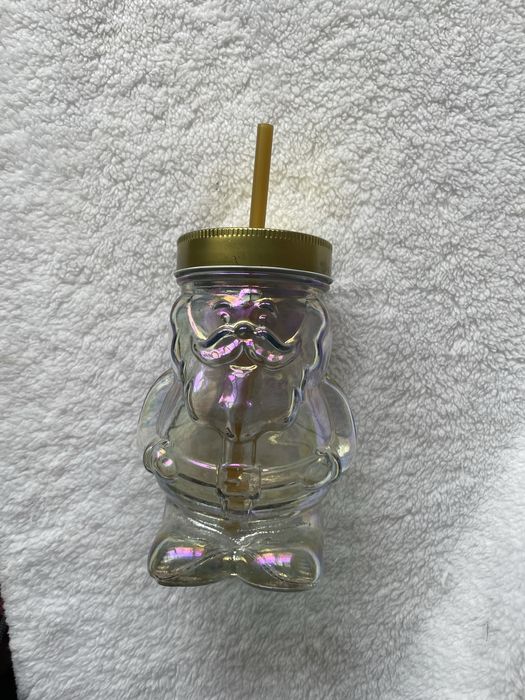 Поїльник непроливайка 425 мл. з трубочкою скляний