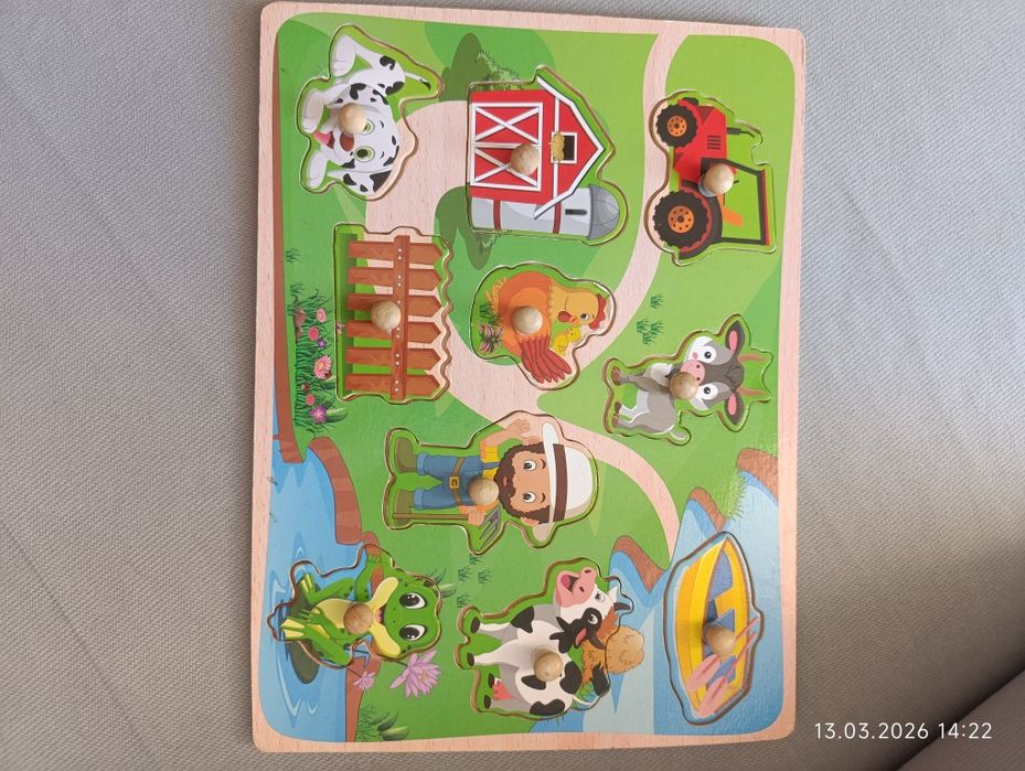Drewniane puzzle/ układanka - farma