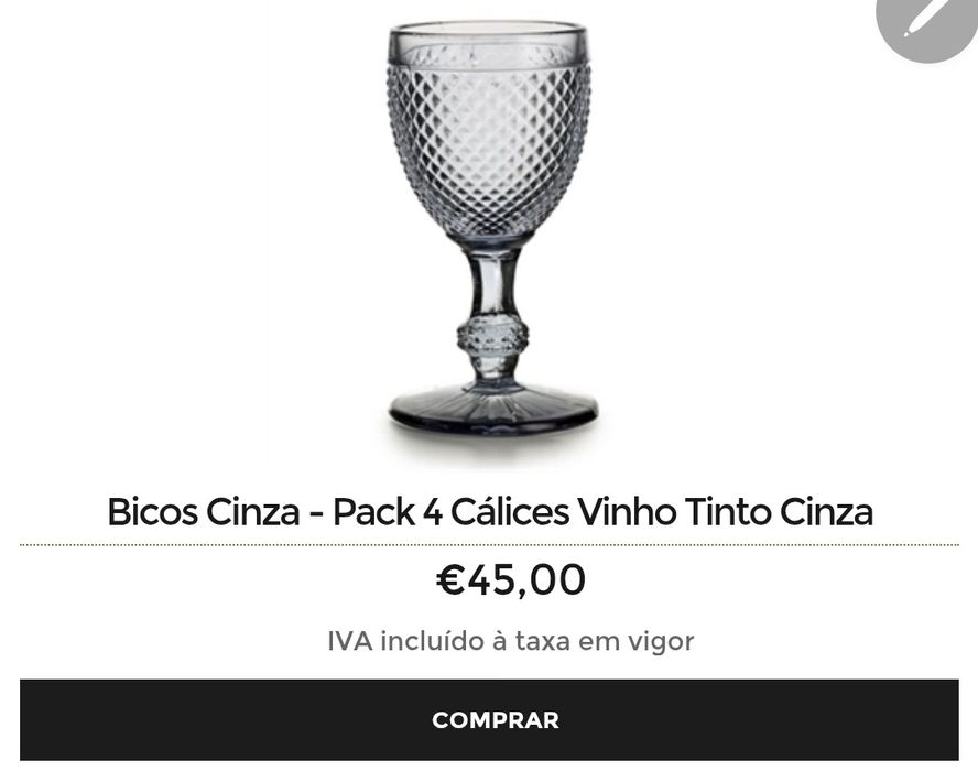 Copos Vista Alegre Bicos Pretos