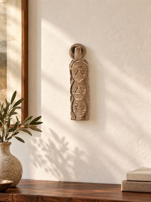 Escultura em Pedra Talhada - Tótem / Pendente Decorativo Rústico (15 cm)