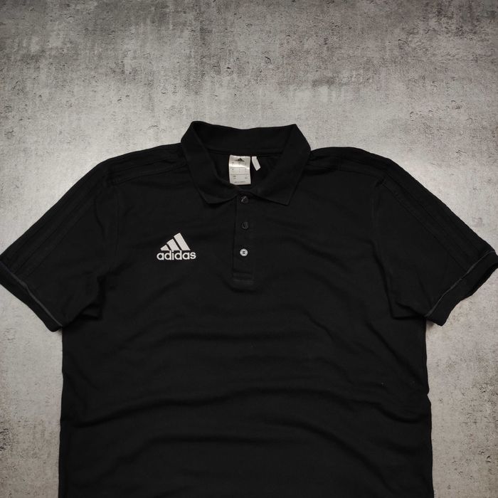 MĘSKA Koszulka Bawełna PREMIUM Polo Elegancka Adidas Czarna Casual