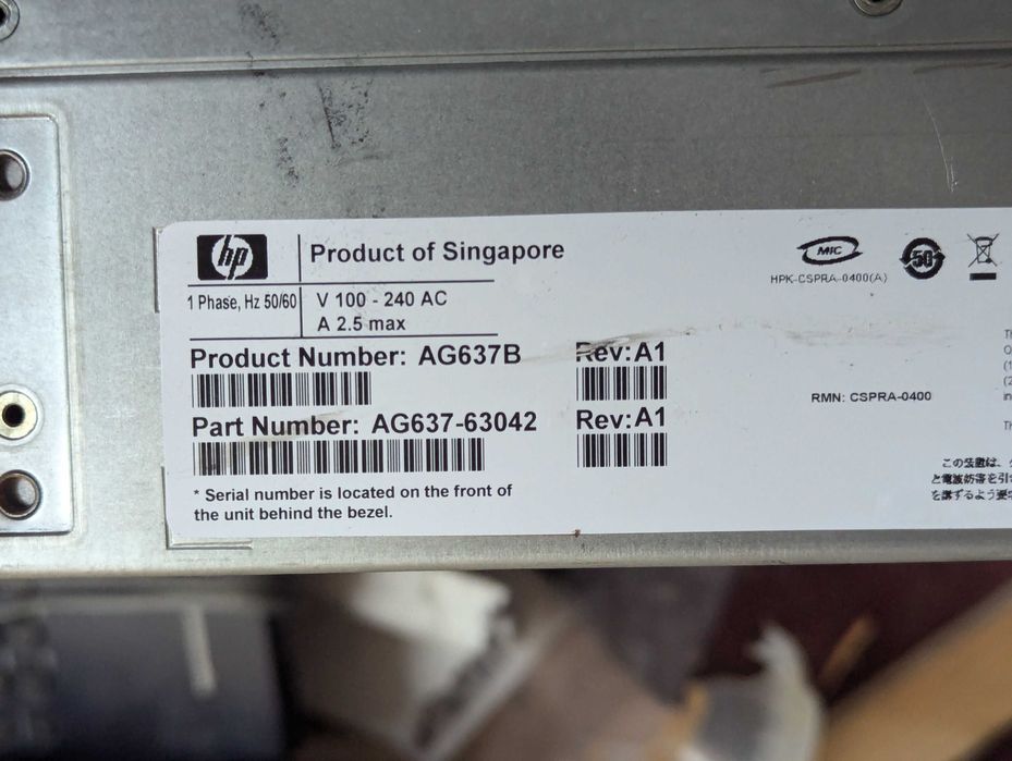 HP StorageWorks EVA4400 Dual Controller Array HSV300 AG637A