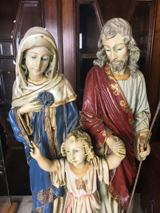 Escultura familia sagrada antigo