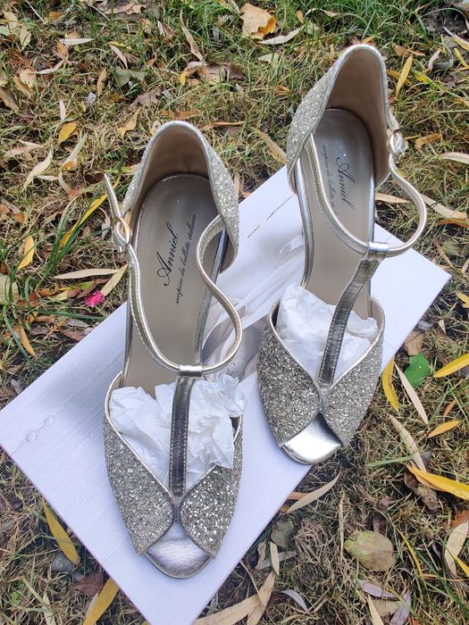 Anniel 37 39 buty nowe ślub wesele glitter sylwester