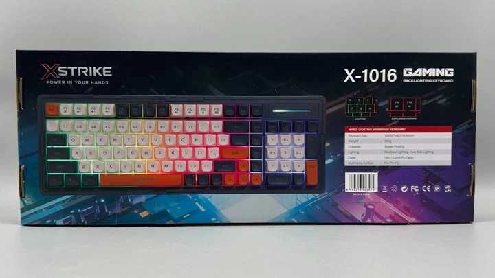Клавіатура USB XSTRIKE XS-1016, довжина кабелю 150см,RGB підсвічування