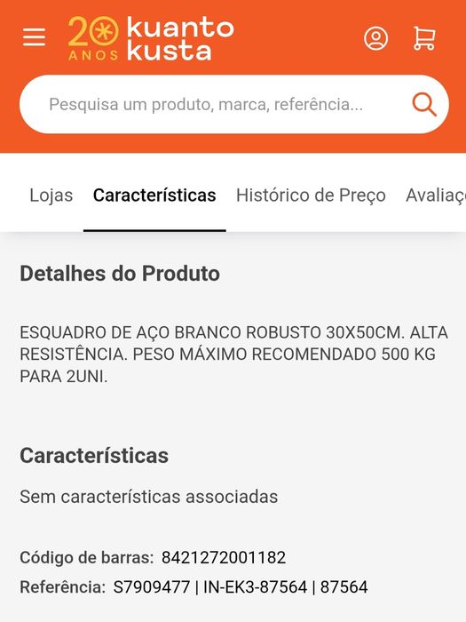 3 Suportes para prateleiras - peso até 500 kg