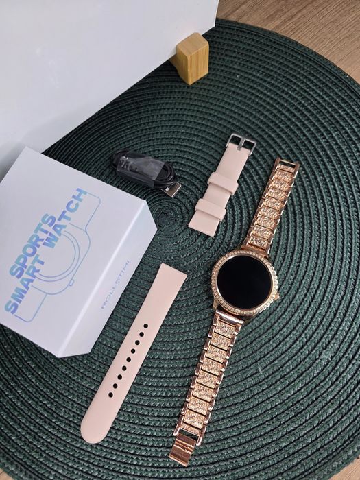 Złoty Smartwatch Damski LIGE 8gen Połączenia Bluetooth 2 paski NOWY